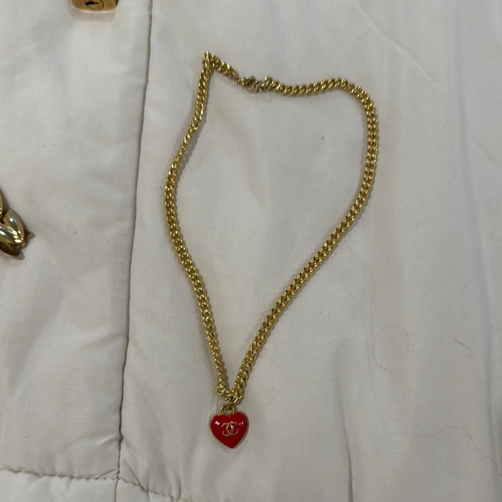 Chanel Gold Heart Pendant Necklace